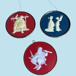 Hallmark Norman Rockwell Ornament Lot 1982 1983 1986 Bas Relief Series Set